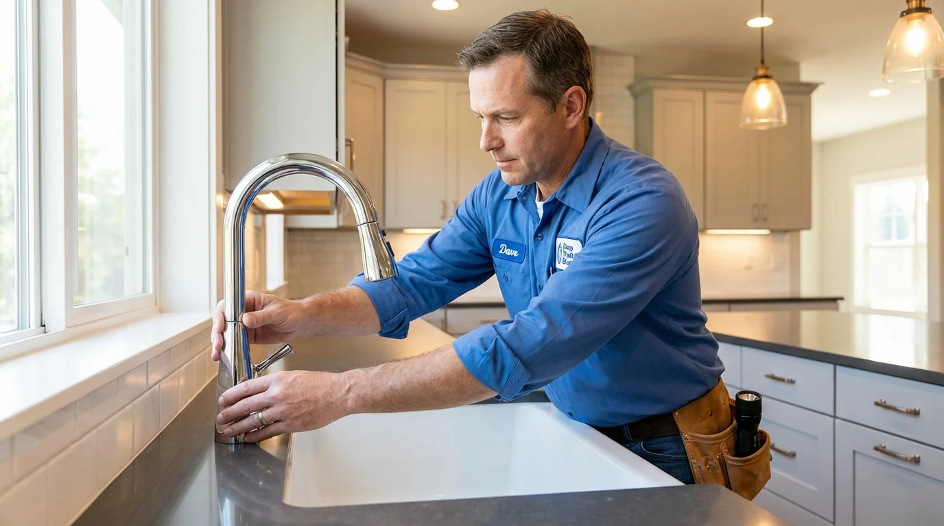 Kitchen faucet installation by Johns Plumbing LLC in East Lansing