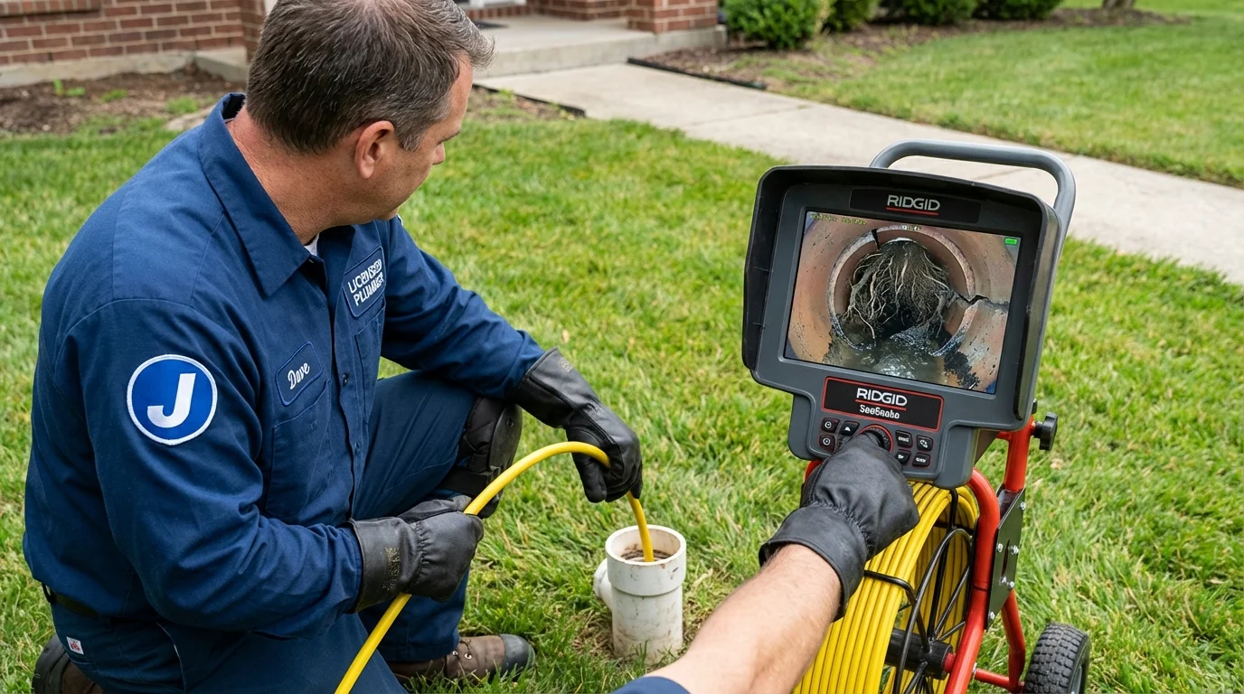 Sewer camera inspection being performed by Johns Plumbing LLC in East Lansing